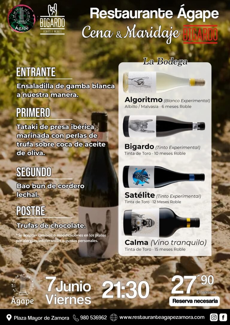 Cena Maridaje con Bodegas Bigardo