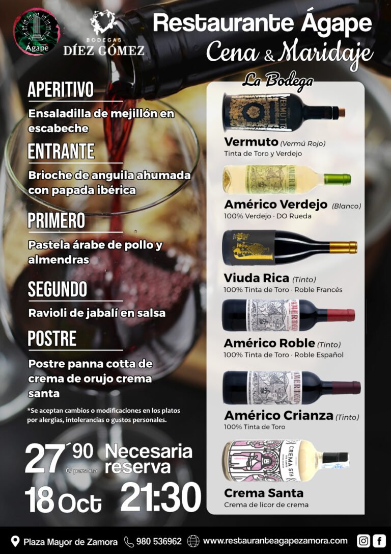 Cena Maridaje con Bodegas Diez Gomez