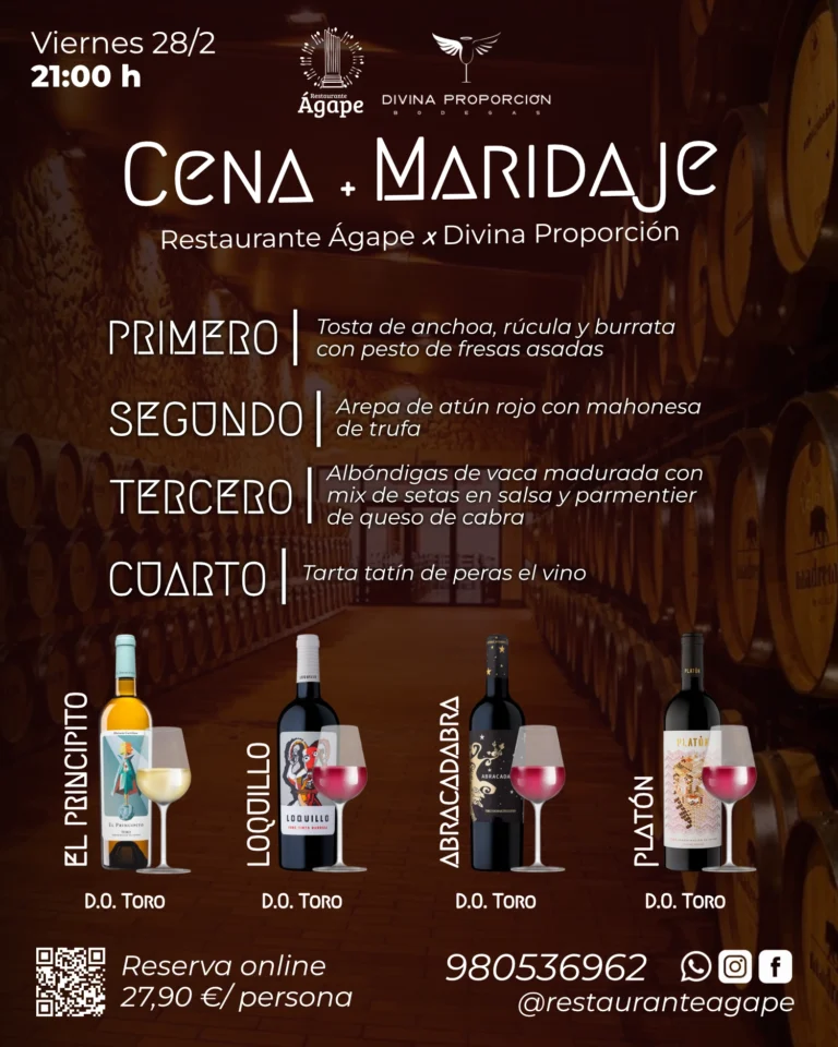 Bodegas Divina Proporción en Restaurante Ágape